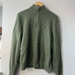 Ralph Lauren Olive Zip-Up Sweater